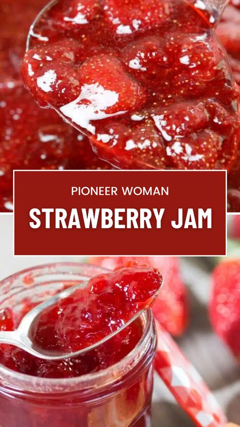 Pioneer Woman Strawberry Jam Old Fashion Strawberry Jam Recipe, Pioneer Woman Strawberry Jam, Homemade Strawberry Jam Canning, Surejell Strawberry Jam Recipe, How To Can Jams And Jellies, Strawberry Freezer Jam Recipe No Pectin, Easy Freezer Jam Strawberries, Jelly And Jam Recipes Homemade, Simple Strawberry Jam Recipe