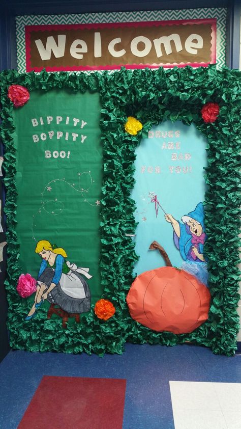 Red Ribbon Week Door Decoration Contest Drug Free Cinderella theme Cinderella Classroom Decorations, Cinderella Classroom Door, Fairytale Door Decoration, Disney Red Ribbon Week Door, Fairytale Hallway Decorations, Literary Door Decoration, Cinderella Door Decoration, Disney Red Ribbon Week, Disney Homecoming Theme