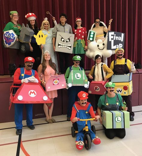 Mario Kart Diy Costumes, Mario Kart Halloween Costume Group, Lakitu Costume, Mario Party Costume, Mario Character Costumes, Mario Kart Costumes, Mario Bros Costume, Mario Halloween Costumes, Mario Kart Characters