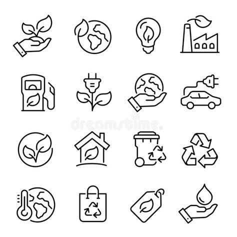 Nature And Environment, Environment Protection, Ecology Design, Free Icon Set, Line Art Illustration, Minimalist Icons, Simple Icon, Vector Art Illustration, Beauty Design