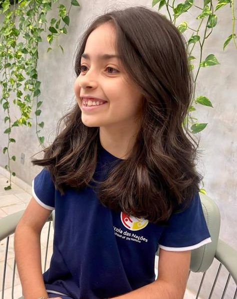 50 Cute Haircuts for Girls to Put You on Center Stage Cute Haircut For Girls Medium, Kids Layers Haircut, Kids Haircut Girls Medium, Girls Haircuts Medium Length, Hair Cuts For Kids Girls Ideas, Medium Length Girls Haircut, Girls Haircuts Kids, Haircuts For 10 Year Girl, Girls Shoulder Length Haircut