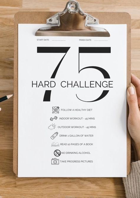 75 Hard Challenge 75 Day Hard Challenge Health and Fitness Goals Diet Tracker - Etsy UK 75 Hard Challenge Wallpaper, 75 Hard Challenge, Diet Tracker, Indoor Workout, Aesthetic Videos For Edits Love, Progress Pictures, Outdoor Workouts, Aesthetic Videos, Fitness Goals