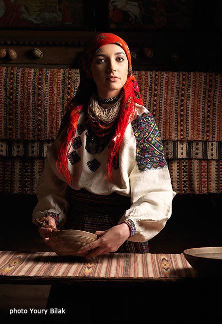 Eastern Europe | Portrait of a Hutsul woman wearing traditional clothes and headscarf, Ukraine | © Youri Bilak #embroidery Estonian Clothing, Ukraine Culture, Bulgarian Clothing, Ukrainian Style, Ukrainian Clothing, Ukrainian Embroidery, National Costume, National Dress, Folk Dresses