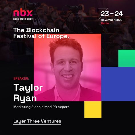 Calling all Web3 founders, Investors, and Blockchain Experts! Get to this event!!! Taylor Ryan #CEO is coming to Berlin to speak at the #NextBlockExpo aka Blockchain Festival of Europe! ✅ 5000 Attendees ✅ 100+ Sponsors and Exhibitors ✅ 80+ Speakers 📅 Mark your calendar! November 23-24th~! Check out the signup link in the first comment - Get 10% off if you use my link 👇 Speaker Event Design, Event Speaker Design, Speaker Social Media Post, Speaker Event Poster, Webinar Creative Ads, Speaker Graphic Design, Event Social Media Design, Speaker Conference, Webinar Poster