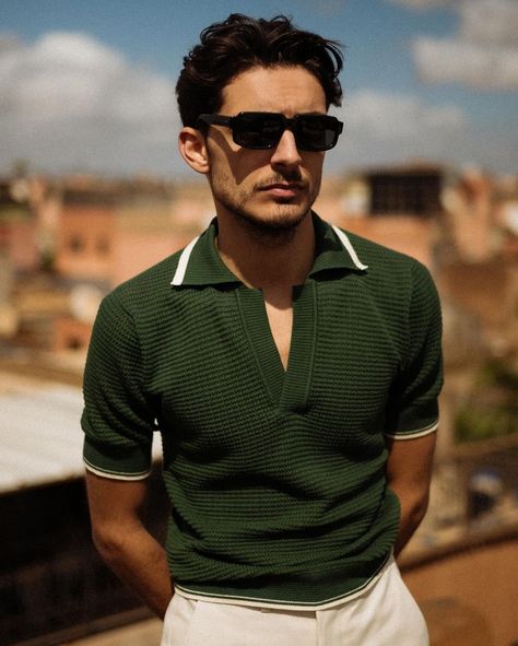 Green Polo Shirt Outfit Men, Polo Shirt Outfit Men, Raising Canes, Green Polo Shirt, Camp Shirts, Colour Wheel, Green Polo, Man Style, Celebrity Houses