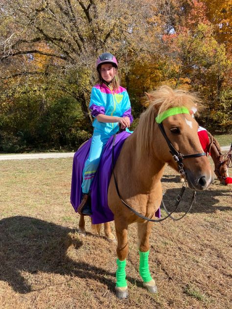 Horse And Rider Costumes Diy Easy, Horse Fancy Dress, 80s Aerobics, Horse Shoot, 80’s Hair, Horse Halloween Costumes, Horse Halloween, Halloween Horse, Olympic Equestrian