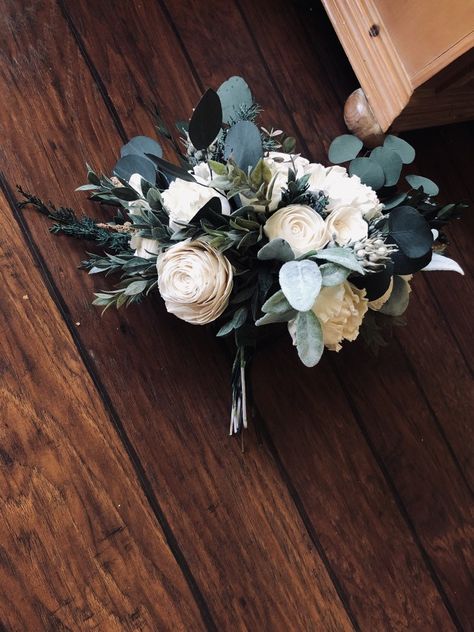 Forever Wedding Bouquets, Wood Wedding Bouquet, Wooden Bouquet, Wedding Bouquet Winter, Bouquet Eucalyptus, Wood Flower Bouquet, Instead Of Flowers, Daytime Wedding, Forever Wedding