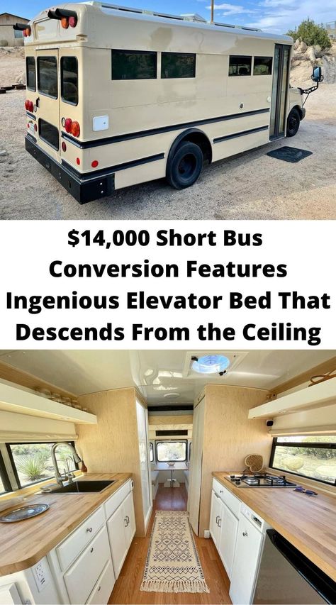 Bus Turned Into Camper, Short Bus Camper Layout, Mini Skoolie Conversion Floor Plans, Small Bus Camper Conversion, Short Bus Floor Plan, Rv Bus Conversion, Bus Conversions Ideas, Mini Bus Conversion Floor Plans, Short Schoolie Conversion