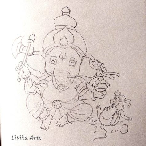 Jai Shree Ganesh, Ganesha Drawing, Ganesh Art Paintings, Easy Cartoon Drawings, Pencil Sketch Images, Shree Ganesh, Easy Love Drawings, Ganesh Art, Drawing Drawing