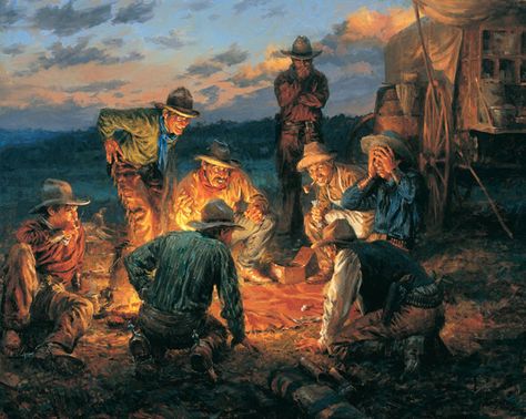 Cowboy Craps by Andy Thomas. Andy Thomas, Western Artwork, Western Paintings, West Art, Craps, Cowboy Art, Fantasy Book, Realism Art, Mountain Man