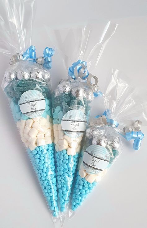 Sweet Cones Ideas, Staff Retreat, Winter Party Favor, Blue Sweets, Sweetie Cones, Tasty Sweets, Blue Wedding Favors, Sweet Cone, Gymnastics Tricks