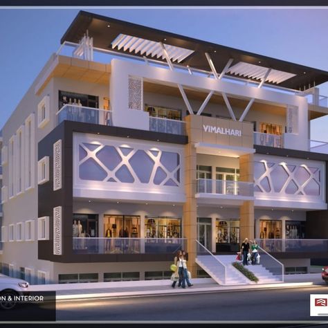 Mall Front Elevation, Shopping Complex Elevation, Small Shopping Mall Design, Commercial Complex Elevation, Commercial Building Elevation, Commercial And Residential Building, Shop Elevation, Commercial Building Plans, House Structure Design