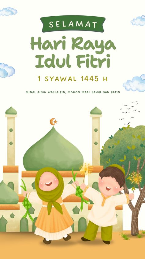 Hijau Cat Air Ilustrasi Ucapan Selamat Idul Fitri Cerita Instagram Amplop Thr, Ucapan Idul Fitri, Selamat Idul Fitri, Eid Card, Idul Adha, Doodles Art, Islamic Cartoon, Photo Collage Maker, Marketing Logo