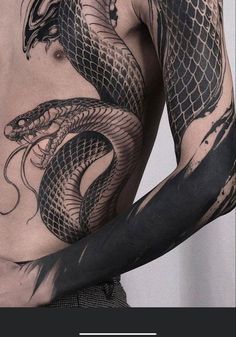 Snake Tattoo Sleeve, Snakes Tattoos, Snake Arm Tattoo, Decorative Tattoos, A Snake Tattoo, Snakes Tattoo, Black Snake Tattoo, Snake Tattoos, Serpent Tattoo