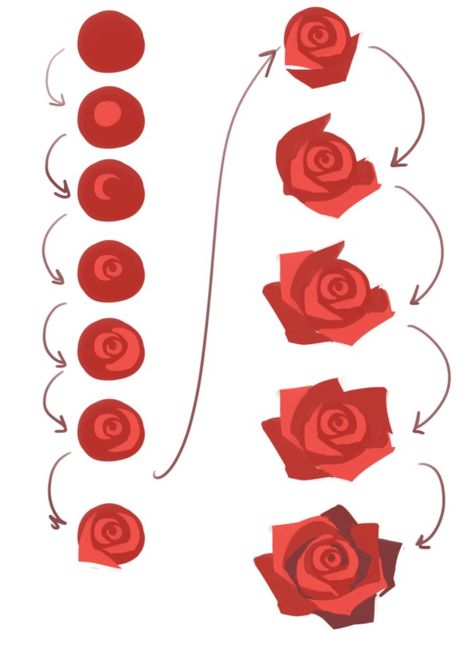 Ako Kresliť, Seni Dan Kraf, Rose Drawing, Digital Painting Tutorials, Rose Painting, 2d Art, Art Tutorials Drawing, Digital Art Tutorial, Drawing Challenge