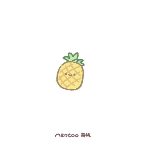 Cute Yellow Drawings Easy, Cute Yellow Doodles, Mini Food Drawings, Cute Food Drawings Easy, Yellow Doodles, Fruit Doodle, Pineapple Drawing, Cute Flower Drawing, Cute Small Drawings