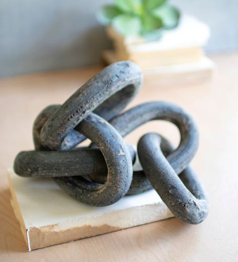 Clay Chain, Painted Fox Home, Painted Fox, Modern Mountain, Black Clay, Sculpting Clay, Antique Farmhouse, Metal Chain Link, Clay Sculpture