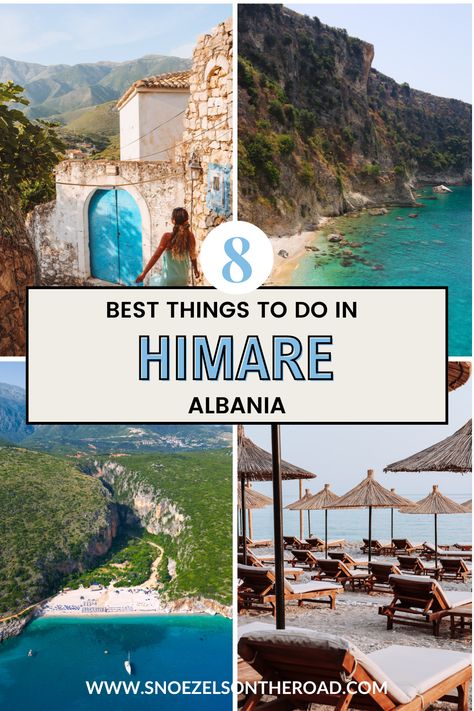 Himare in Albania has everything for a relaxing beach vacation! Discover the best things to do on the Albanian Riviera, where to stay and how to get there! Himare Albania Beaches, Himare Albania, Albanian Riviera, Ksamil Albania, Visit Albania, Albania Travel, Balkans Travel, Relaxing Beach, New Zealand Travel