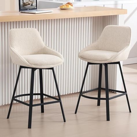 Amazon.com: Zesthouse 26'' Swivel Bar Stools Set of 2, Modern Counter Height Barstools with Backs, Upholstered Linen Fabric Stools for Kitchen Island, Counter Top Stools with Metal Legs, Beige : Home & Kitchen Barstools With Backs, Stools For Kitchen, Island Chairs, Bar Stools Kitchen Island, Modern Counter Stools, Stools For Kitchen Island, Modern Kitchen Island, Bar Stools With Backs, Counter Height Chairs