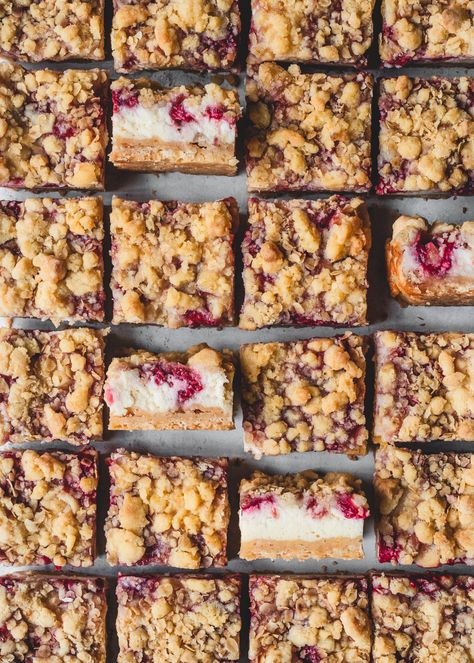 Raspberry Cheesecake Streusel Bars — The Boy Who Bakes The Boy Who Bakes, Edd Kimber, Streusel Bars, Cherry Topping, Cheesecake Mix, Ultimate Chocolate Chip Cookie, British Baking, Raspberry Cheesecake, Cheesecake Bars