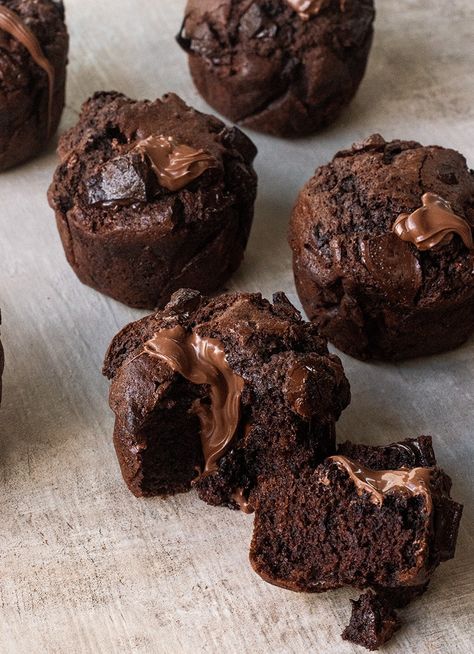 Dish Olympic Village Chocolate Muffins » Dish Magazine Chocolate Muffin Recipe Easy, Apples Desserts, Dish Magazine, Triple Chocolate Muffins, Thanksgiving Goodies, Woman Cooking, Chocolate Muffin Recipe, Coconut Slice, Magazine Recipes