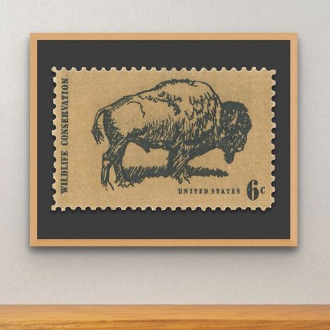 North American Bison Wildlife Conservation Print, Bison Poster, American Bison Print, 3c Stamp 1970 Museum-quality - Etsy Bison Print, Stamp Print, American Buffalo, Buffalo Print, Animal Reference, American Bison, Stamp Printing, American Icons, Wildlife Conservation