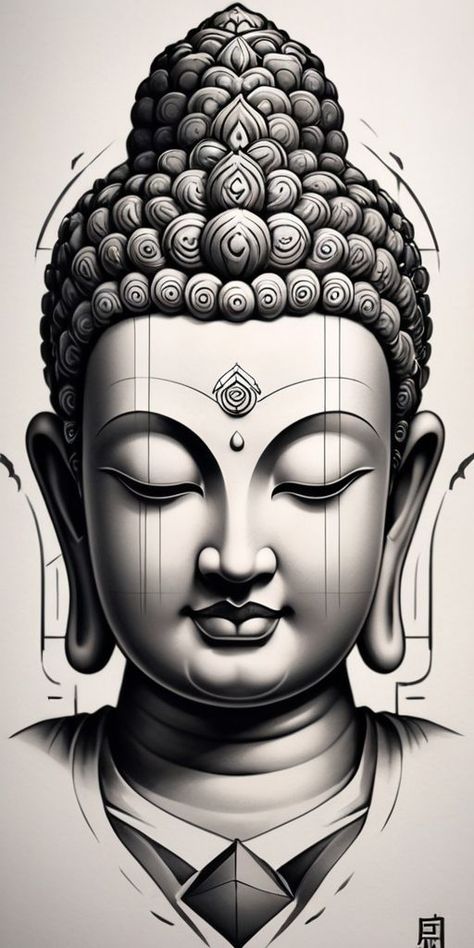 Lord Buddha Tattoo, Tattoo Hindu, Statue Tattoo Design, Buddha Image Wallpaper Hd, Compass Wallpaper, Buda Tattoo, Buddha Canvas Art, Word Tattoo Ideas, Buddha Drawing