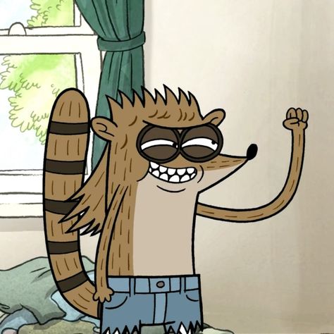 Rigby Regular Show, Big Wall Art, Regular Show, Witch Academia, Cartoon Character Pictures, Creative Block, Cartoon Memes, Anime Canvas, Animated Icons