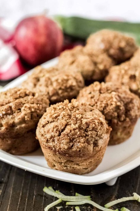 Cinnamon Zucchini Muffins, Apple Zucchini Muffins, Spice Muffins Recipe, Gluten Free Dairy Free Muffins, Apple Zucchini, Apple Cinnamon Muffins Recipe, Apple Spice Muffins, Applesauce Muffins, Apple Cinnamon Bread