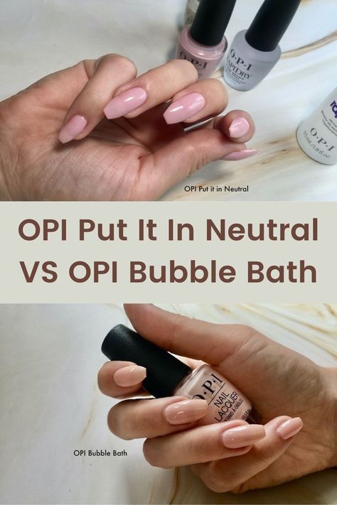 Opi Pink In Bio, Neutral Nail Polish Colors, Wedding Nail Colors, Opi Bubble Bath, Opi Nail Polish Colors, Opi Pink, Pink Nail Colors, Opi Infinite Shine, Subtle Nails