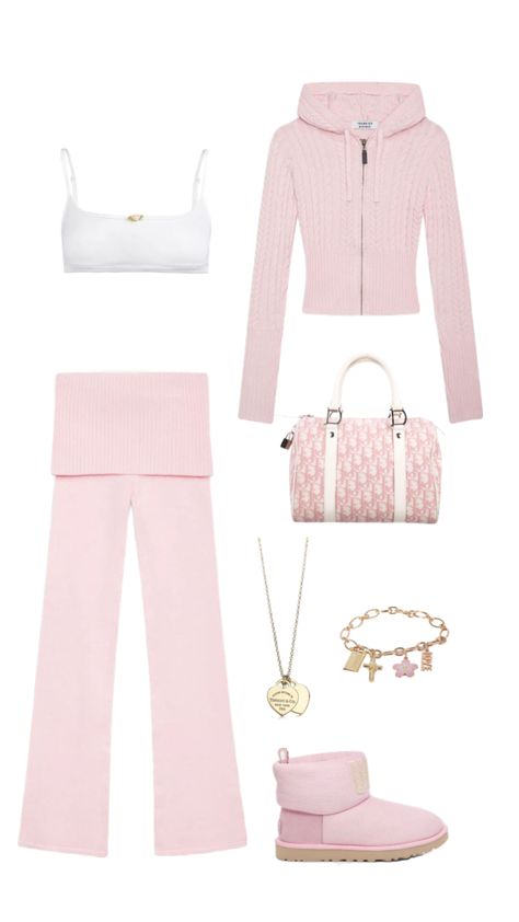 #pink #outfit #outfits #outfitinspo Airport Outfit Pink, Pink Airport Outfit, Skating Outfit, Ice Skating Outfit, Pokemon Clothes, Fashion Vocabulary, Outfit Pink, Cute Comfy Outfits, Cute Fall Outfits