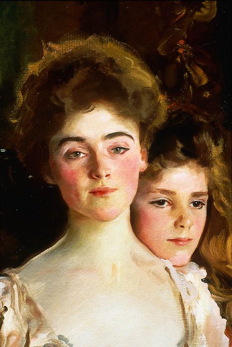 Mrs. Fiske Warren (Gretchen Osgood) and Her Daughter Rachel | Museum of Fine Arts, Boston John Sargent, The Gilded Age, Baroque Painting, Old Portraits, Classic Portraits, John Singer Sargent, Gilded Age, Literature Art, Old Paintings