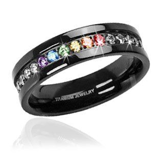 Inexpensive Gay Pride Wedding Rings (Or Engagement Rings for Gay Couples) Batman Wedding Rings, Pride Jewelry, Rainbow Ring, Pride Jewellery, Black Wedding Rings, Titanium Wedding Rings, Rainbow Rings, Custom Wedding Rings, Rose Engagement Ring