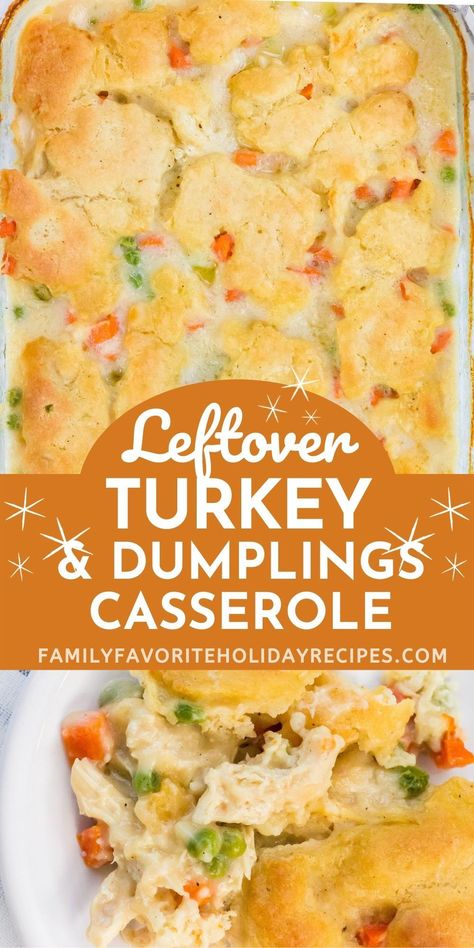 Meals From Leftover Turkey, Things To Do With Turkey Leftovers, Turkey Bisquick Casserole, Leftover Turkey Recipes With Biscuits, Scalloped Turkey Casserole Recipes, How To Use Turkey Leftovers, Turkey And Dumplings Leftover, Meals With Turkey Meat, Diced Turkey Recipes