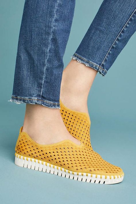 Ilse Jacobsen Tulip Slip-on Sneakers : Perfect for Problem Toes Ilse Jacobsen Tulip, Anthropologie Bags, Ilse Jacobsen, Yellow Tulips, Travel Shoes, Only Shoes, Fall Accessories, Flat Espadrille, Slip On Sneakers