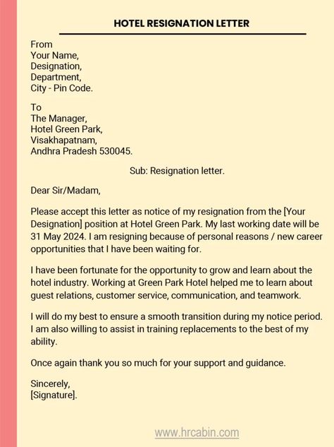 Hotel industry resignation letter formats in MS Word free download | Hotel manager, steward, waiter, chef, resignation letters. Application Letter For Hotel Receptionist, How To Write A Resignation Letter Email, Simple Resignation Letter Format, Immediate Resignation Letter, Resign Letter Format, Resignation Letter Format, Notice To Vacate Letter From Landlord, Resignation Letter Sample, Resignation Letters