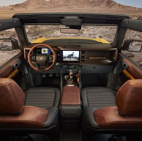 Ford Bronco Interior, Bronco Interior, Jeep Wrangler Doors, Ford Bronco 2, Bronco 2, Ford Interior, Hello Moto, New Bronco, Ford Broncos