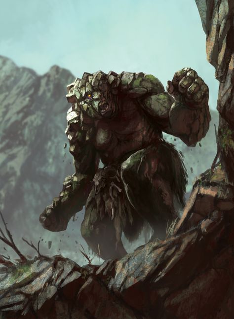 Stone Giant-, Biagio D'Alessandro on ArtStation at https://www.artstation.com/artwork/ZX5Xw Giants Fantasy Art, Stone Giant, Humanoid Creatures, D D Monsters, Concept Art World, Wildlife Artwork, Dnd Monsters, Fantasy Collection, Monster Design