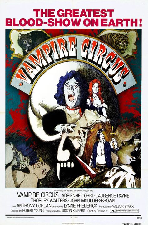 Vampire Circus (1972) Vampire Circus, Hammer Horror, Robert Young, Hammer Films, Trash Art, Classic Horror Movies, Horror Movie Posters, Lobby Cards, Classic Horror