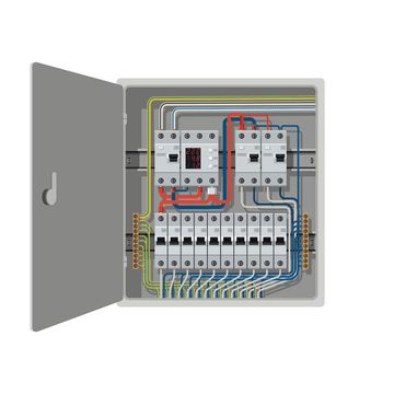 Box Illustration, Breaker Panel, Electrical Circuit, Power Wire, Control Panel, Art Tips, Design Working, Light Switch, Vector Design