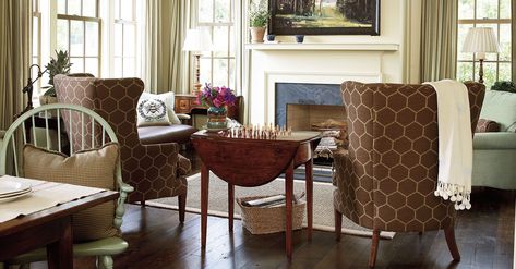 Senoia Georgia Idea House Tour | Southern Living Southern Living Rooms, Keeping Rooms, Mantel Decorating, Room Fireplace, Dining Room Curtains, Built In Cabinet, Southern Living Homes, Keeping Room, Living Room Bookcase