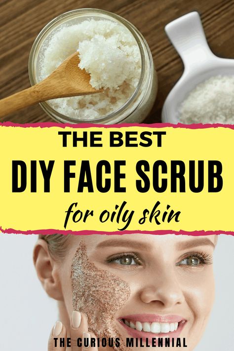 Exfoliating is very important part of oily skin care routine. It helps remove dead skin cells. This diy exfoliating face scrub is great for acne, dark spots and oily skin. The main ingredients of this homemade face scrub are sugar and olive oil, both of which are great for acne prone skin. Try this natural face scrub recipe for oily skin. It will not cost anywhere close to the expensive drugstore products. #diyfacescrub #facescrubforacne #exfoliatingfacesc Face Scrub For Oily Skin, Scrub For Oily Skin, Diy Exfoliating Face Scrub, Homemade Face Scrub, Olive Oil For Face, Skin Care Routine For Teens, Face Scrub Recipe, Natural Face Scrub, Diy Face Scrub