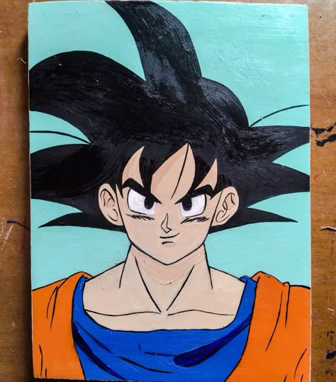 Dragon Ball Z Painting Ideas, Dragon Ball Painting Easy, Dragon Ball Z Canvas Painting Easy, Easy Dragon Ball Z Paintings, Goku Paintings, Goku Canvas Painting, Dragon Ball Z Painting, Goku Painting, Anime 3 Best Friends