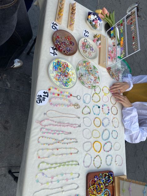 #jewelry #rings #necklace How To Take Pictures Of Bracelets To Sell, Bracelet Stand Ideas Outside, Bracelet Table Display Ideas, Bracelet Selling Display, Vendor Booth Jewelry, Bracelet Booth Display Ideas, Jewelry Stand Ideas, Selling Bracelets Display, Bracelet Stand Display