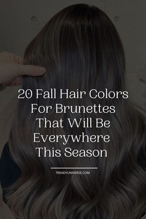 Okay, I’ll admit it: brown hair can become boring after a while. But that doesn’t mean you should change your base color. Instead, what you need is to freshen it up a bit and the new season is the perfect time for that. That is why I present you with the hottest fall hair colors for brunettes. Easy Hair Color Ideas For Brunettes, Fall Brunette Hair Color 2024, Colored Hair For Brunettes, Single Process Hair Color Brunette, Fall Hair Colors For Brunettes, Trendy Fall Hair Color, Easy Hair Color, Colors For Brunettes, Hair Colors For Brunettes