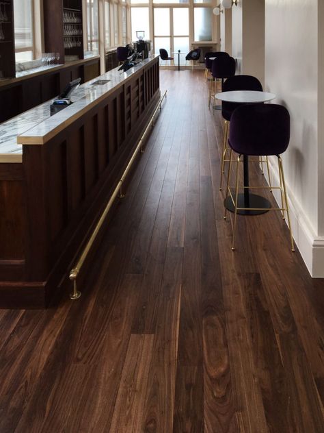 Opera House, American Black Walnut | Wood Flooring Project Walnut Flooring Kitchen, Walnut Wood Flooring, Black Walnut Flooring, Walnut Flooring, Walnut Wood Floors, 90s House, Mahogany Flooring, Espresso Cabinets, Luxury Floor