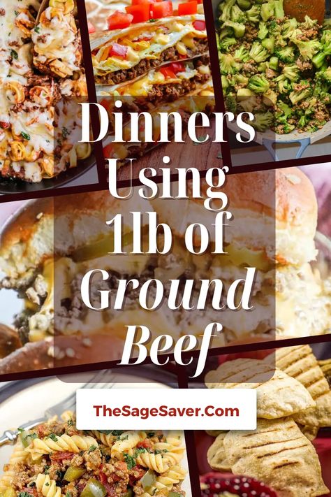 35 Frugal & Easy Dinners Using a Pound of Ground Beef - The Sage Saver 1 Lb Ground Beef Recipes, Simple Ground Beef Recipes, Easy Ground Beef Recipes, Easy Ground Beef, Easy Dinners, What To Make, Ground Beef Recipes, Ground Beef, Beef Recipes