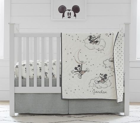 Black And White Mickey Nursery, Black And White Disney Nursery, Vintage Mickey Mouse Nursery, Vintage Mickey Nursery, Baby Boy Nursery Disney, Baby Boy Disney Nursery, Mickey Mouse Nursery Ideas, Boy Disney Nursery, Mickey Mouse Nursery Boy