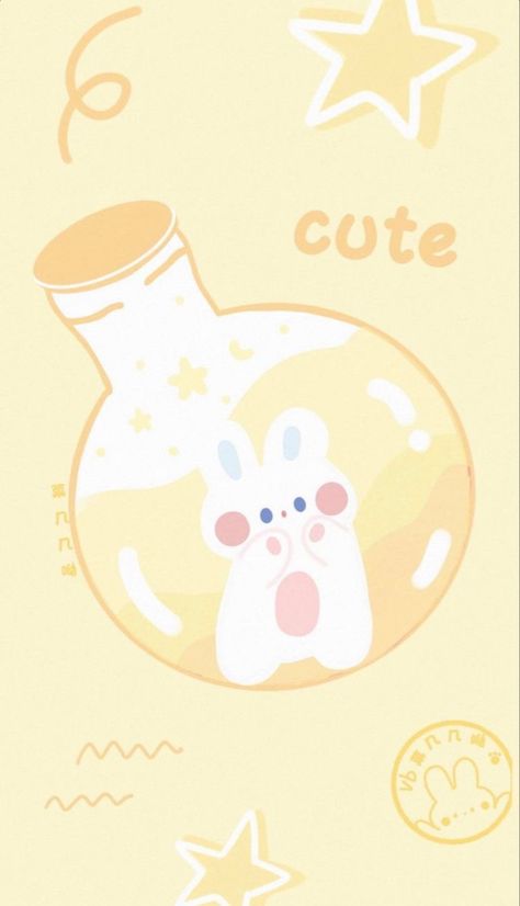 Cute Yellow Wallpaper Aesthetic, Yellow Aesthetic Pastel, Cute Home Screen Wallpaper, Bunny Wallpaper, Video Tiktok, Sanrio Wallpaper, Cute Wallpaper, Pastel Pink Aesthetic, Yellow Cat