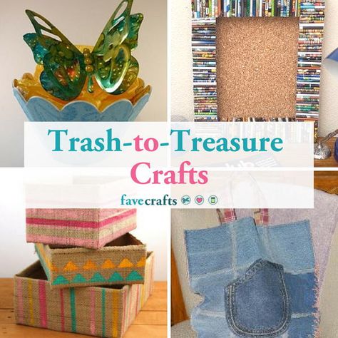 These 26 unique trash-to-treasure crafts are great ways to recycle old items. Before you throw something out, try one of these recycled craft ideas! Detergent Bottle Crafts, Upcycle Kids, Water Bottle Crafts, Soda Can Crafts, Diy Recycled Projects, Recycled Crafts Kids, Recycled Magazine, Treasure Crafts, Magazine Crafts